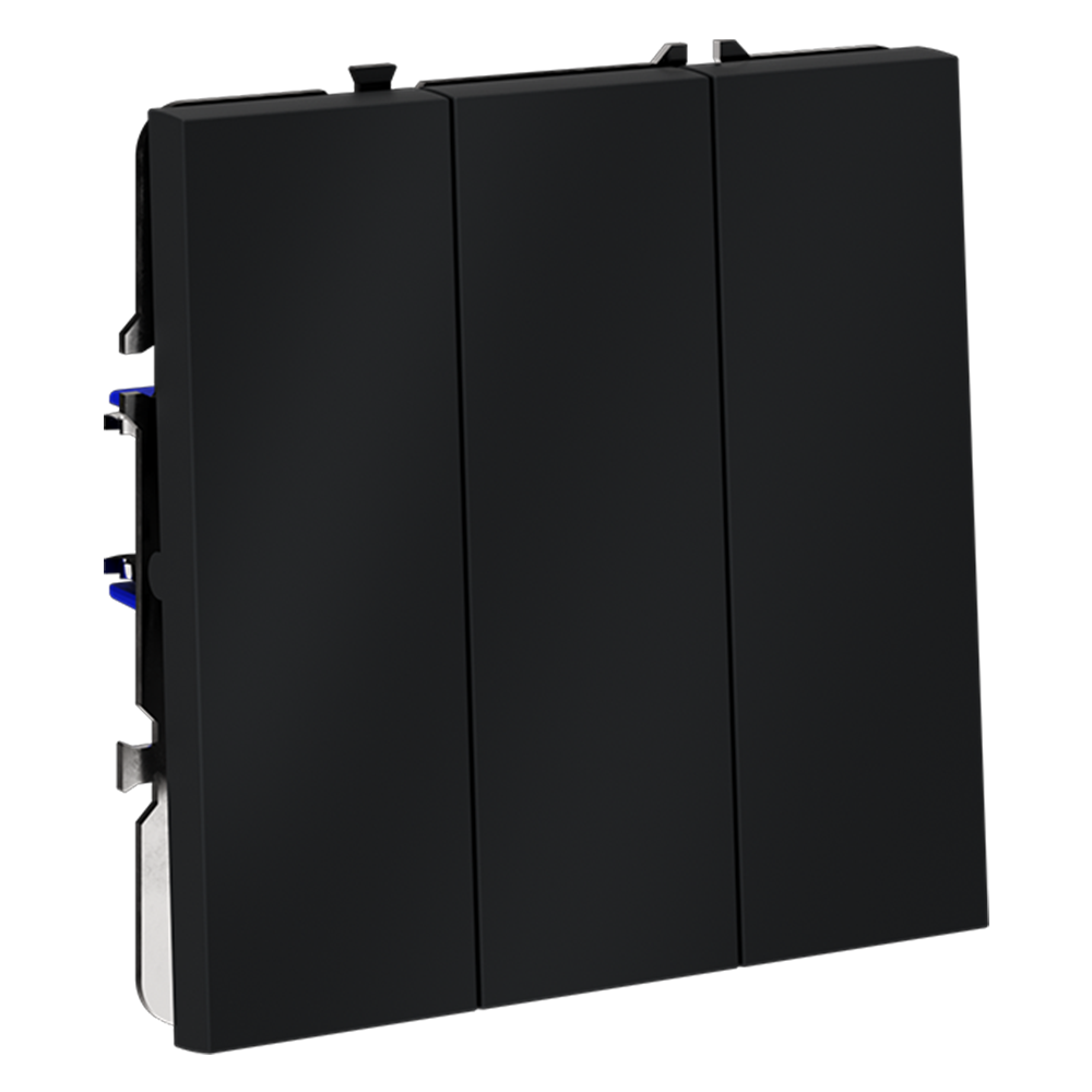 Выключатель трехклавишный встраиваемый Voltum S70 Графит VLS030107 — изображение 2