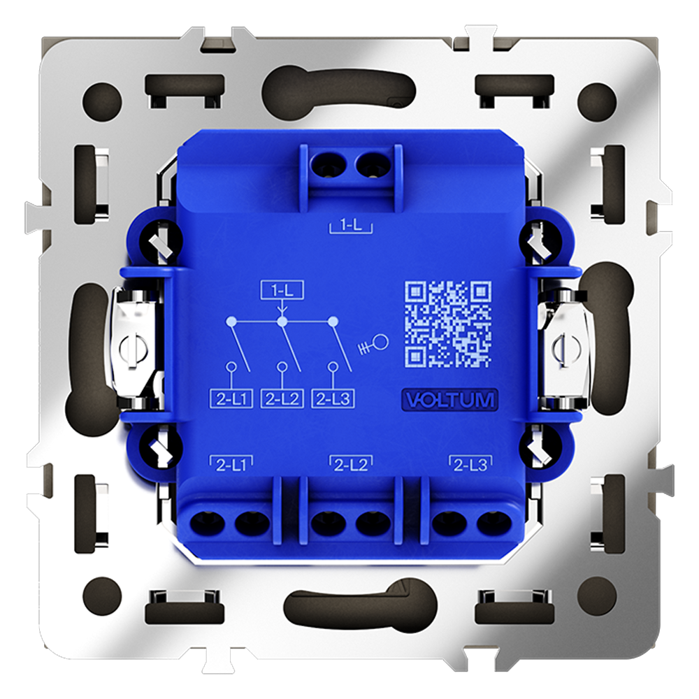 Выключатель трехклавишный встраиваемый Voltum S70 Графит VLS030107 — изображение 3