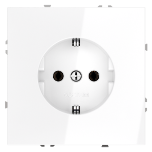 Розетка встраиваемая Voltum S70 с заземлением Soft touch Белый Глянцевый VLS040101