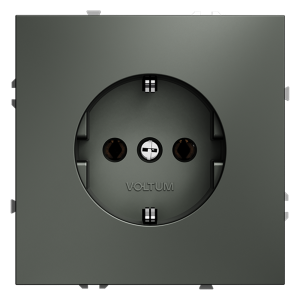 Розетка встраиваемая Voltum S70 с заземлением Soft touch Титан VLS040106