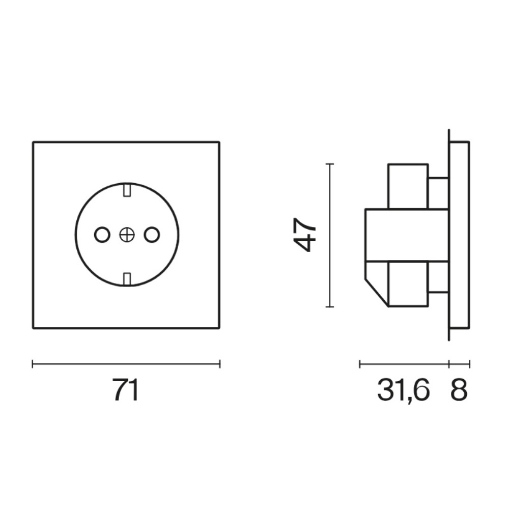 Розетка встраиваемая Voltum S70 с заземлением и шторками Сталь VLS040205 — изображение 6