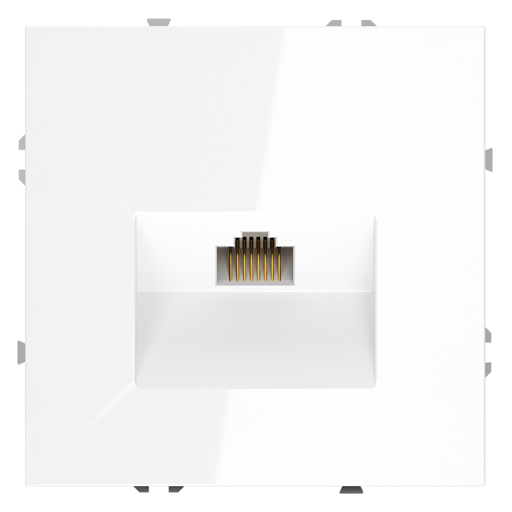 Розетка встраиваемая Ethernet Voltum S70 RJ45 cat.6 Белый Глянцевый VLS060101