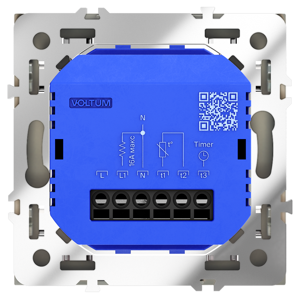Терморегулятор электронный Voltum S70 с индикацией и датчиком, для теплого пола Сталь VLS070105 — изображение 3