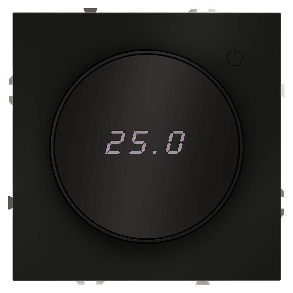 Терморегулятор электронный Voltum S70 с индикацией и датчиком, для теплого пола Черный матовый VLS070108