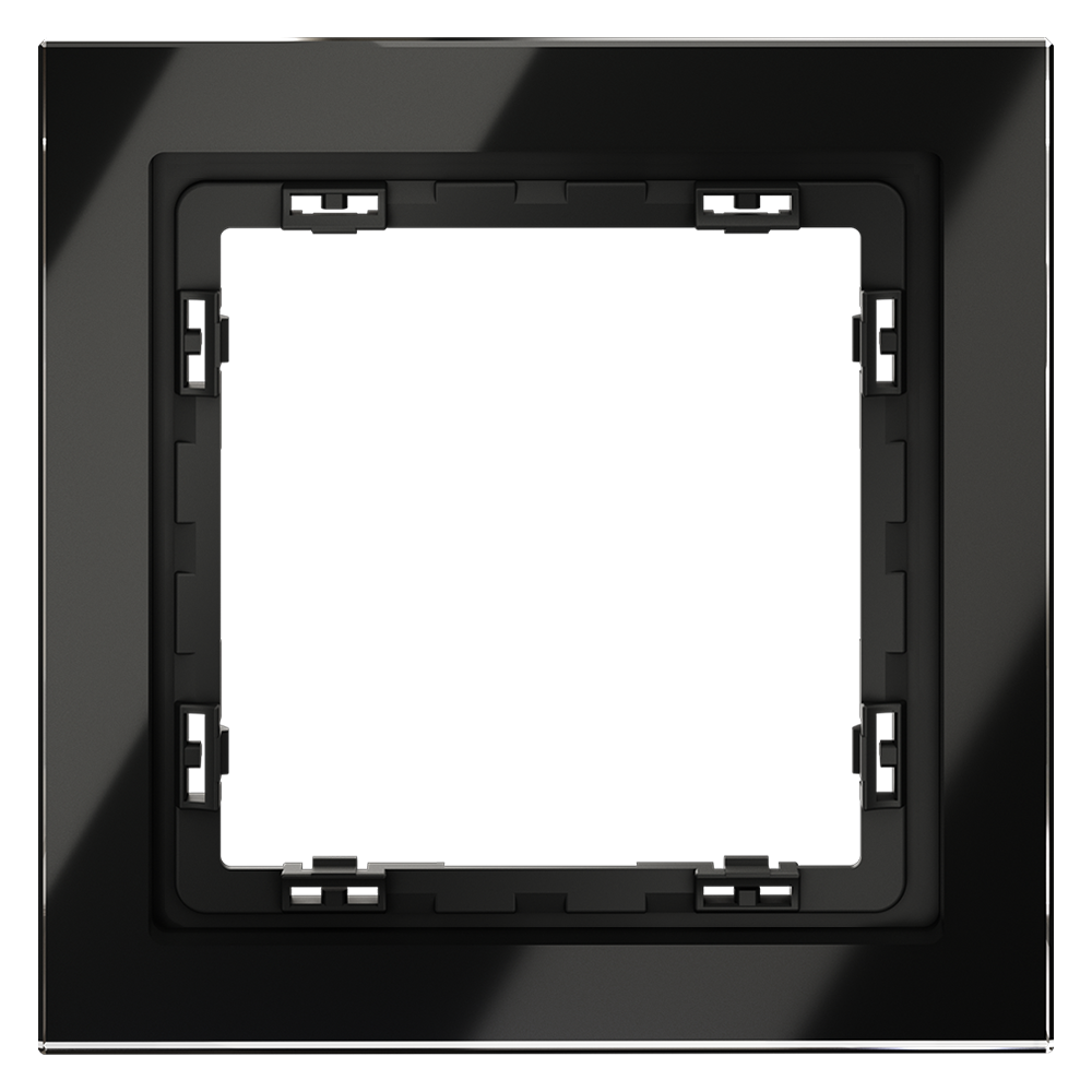 Рамка стеклянная Voltum S70 на 1 пост Черный глянцевый VLS110108