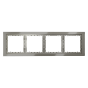 Рамка стеклянная Voltum S70 на 4 поста Шелк глянцевый VLS110404