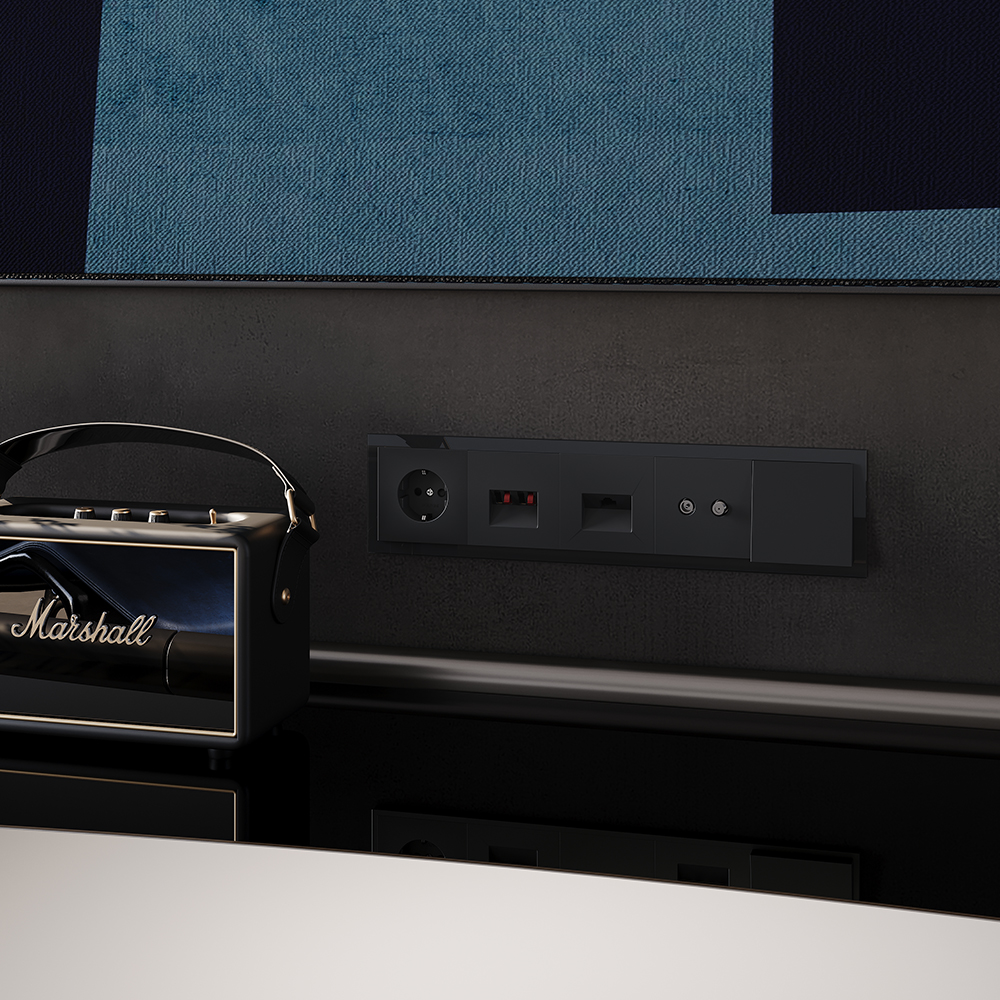 Рамка стеклянная Voltum S70 на 5 постов Черный глянцевый VLS110508 — изображение 3