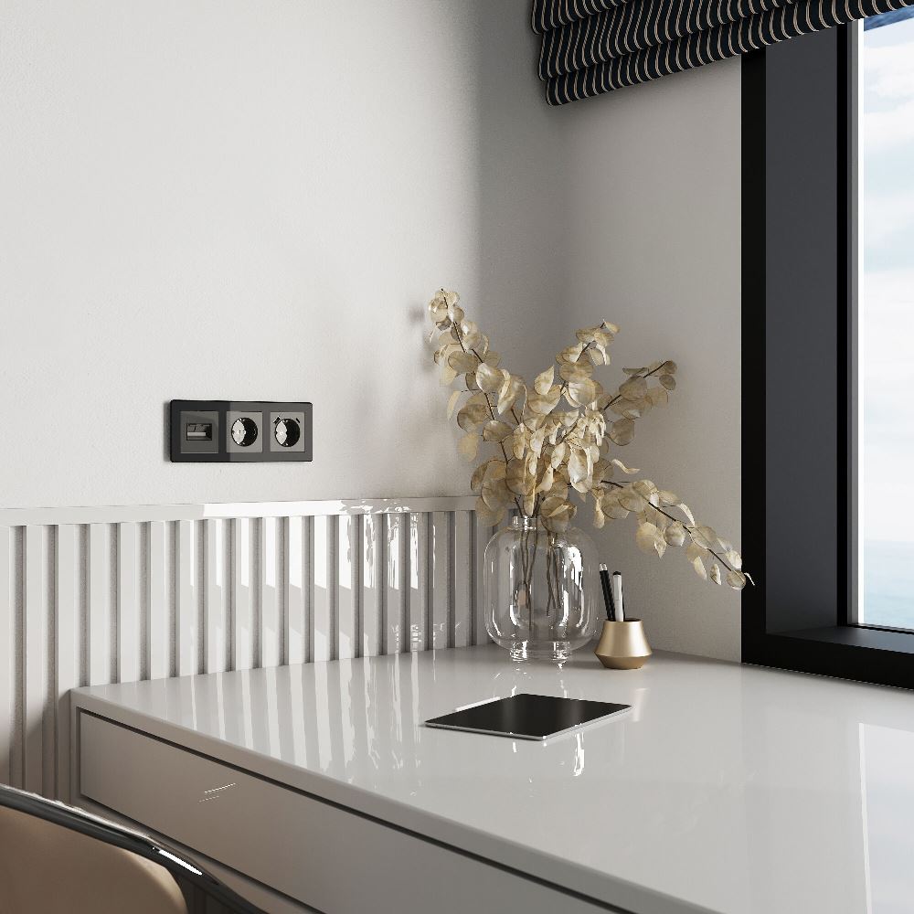 Накладка для двойной розетки Еthernet Werkel RJ-45 Графит W1191144 — изображение 2